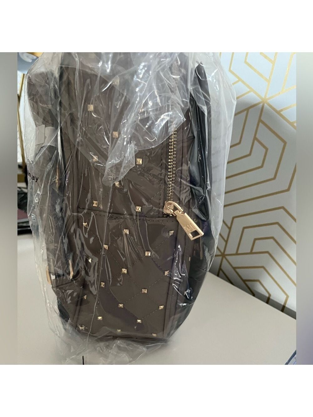 BADGLEY MISCHKA Quilted Studded Vegan Leather Backpack - Picture 3 of 5